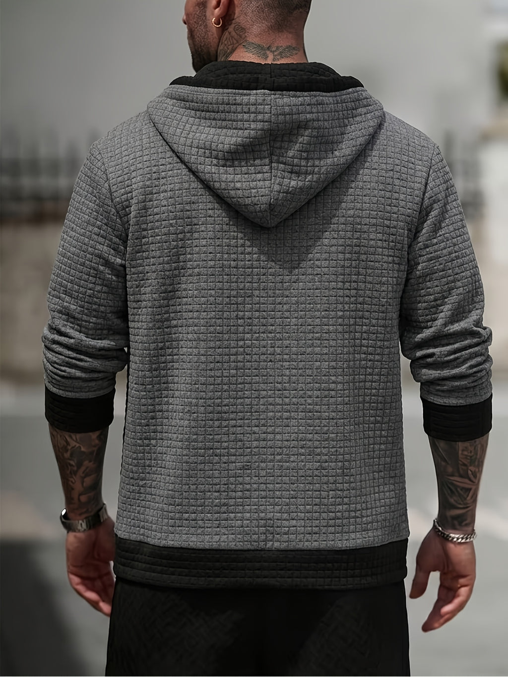 BOWZ Men's Knitted Cardigan, Men's Autumn/Winter Sweater, Hooded Sweatshirt with Pocket Design, Autumn/Winter Warm Top Jacket, Suitable for Outings, Casual Wear, Travel, and Sports - Grey