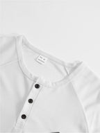 Men's 3pcs Raglan Henley Collar Waffle Long Sleeve Shirt, Soft High-Stretch Breathable Textured Polo, for Beach Vacation, Daily Outdoor Wear, Loose Fit, Multi-Color, Street Style, Half-Button Placket - Beige + White + Black