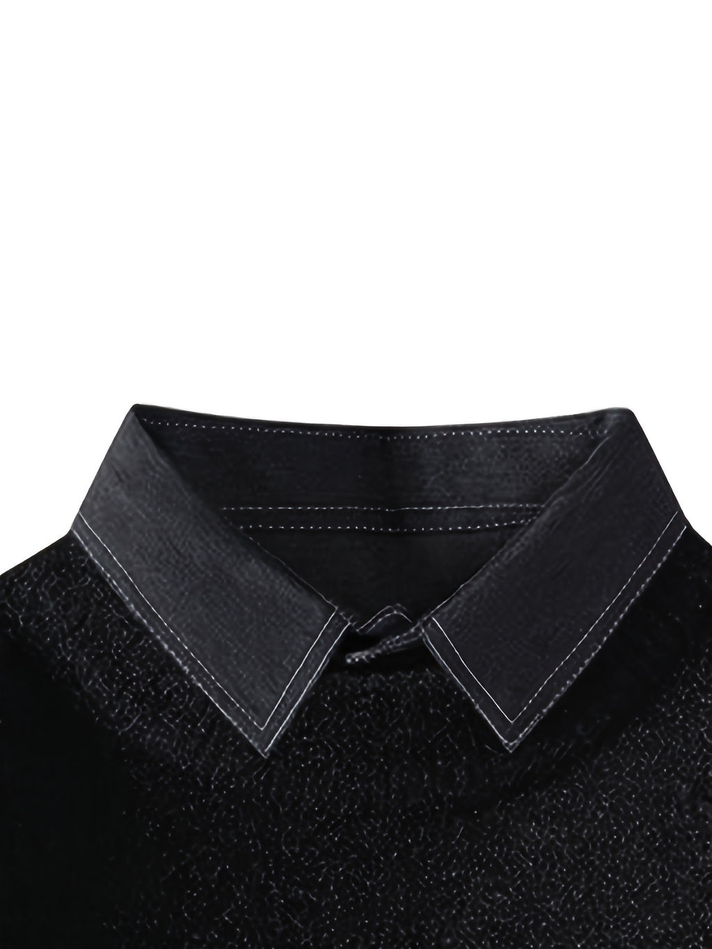 New Autumn And Winter Styles for Young Men'S Lapel Fake Two-Piece Knitted Sweater, Warm Sweater, Fashionable, Casual And Versatile - Black