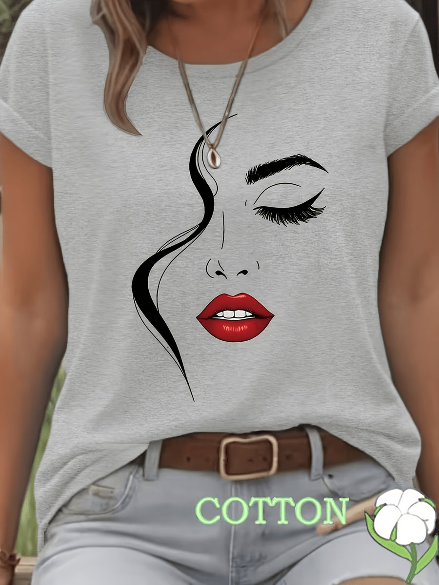 Women'S Blended T-Shirt – Classic Fit, Soft And Breathable, Casual Wear, Timeless Round Neck Design, Versatile for Various Outfits, Stretchy And Comfortable, Machine Washable - Grey