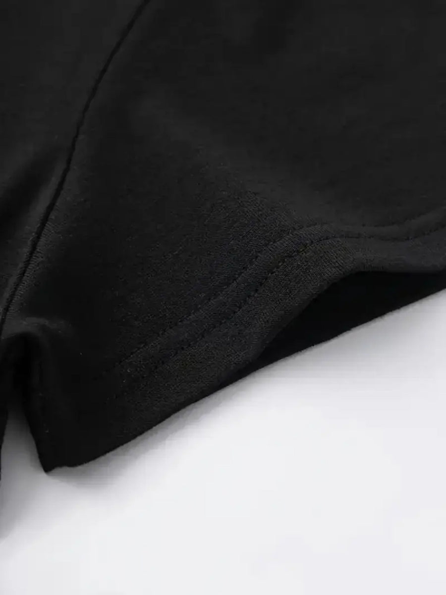 Two Logo Midi Dress with Side Slit - Stylish And Comfortable for Women - Black