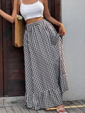 Women's Casual Sweet Plaid A-Line Skirt - Grey
