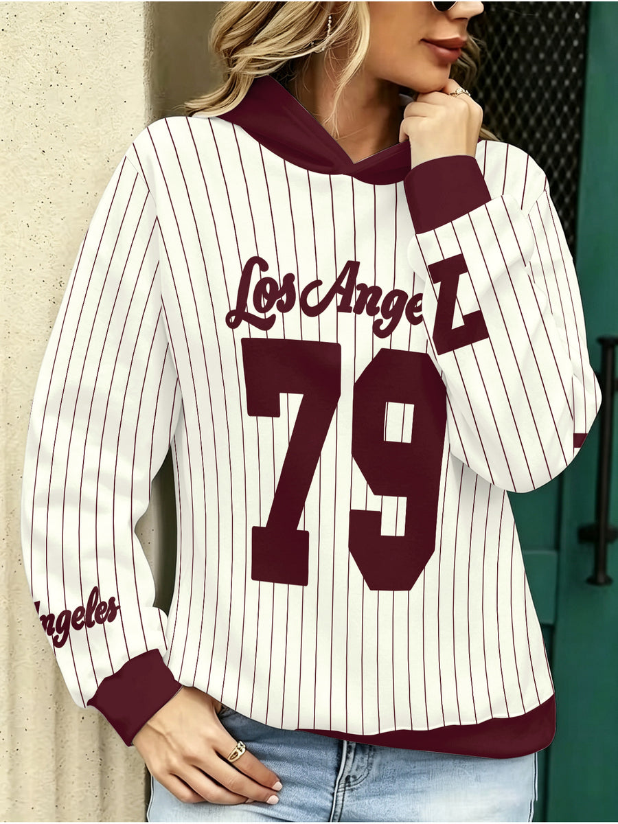 [Printed Design – Not Textured] Women's Comfortable Trendy Casual Fashion Hooded Sweatshirt, Soft Casual Long-Sleeve Top, Suitable for Autumn and Winter Seasons - Mixed colors