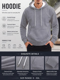 Men'S Long Sleeve Pullover Hoodie, Heather Grey Solid Texture, Regular Fit, Drawstring Hood, Ribbed Cuffs And Hem, Polyester, Casual Style, for Daily Wear And Weekend Leisure, Spring And Autumn - Mixed colors