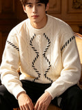 Men'S Fashion Sweater Men'S Knit Pullover Top Easy Casual All-Match Winter - 10719-WE24631 White