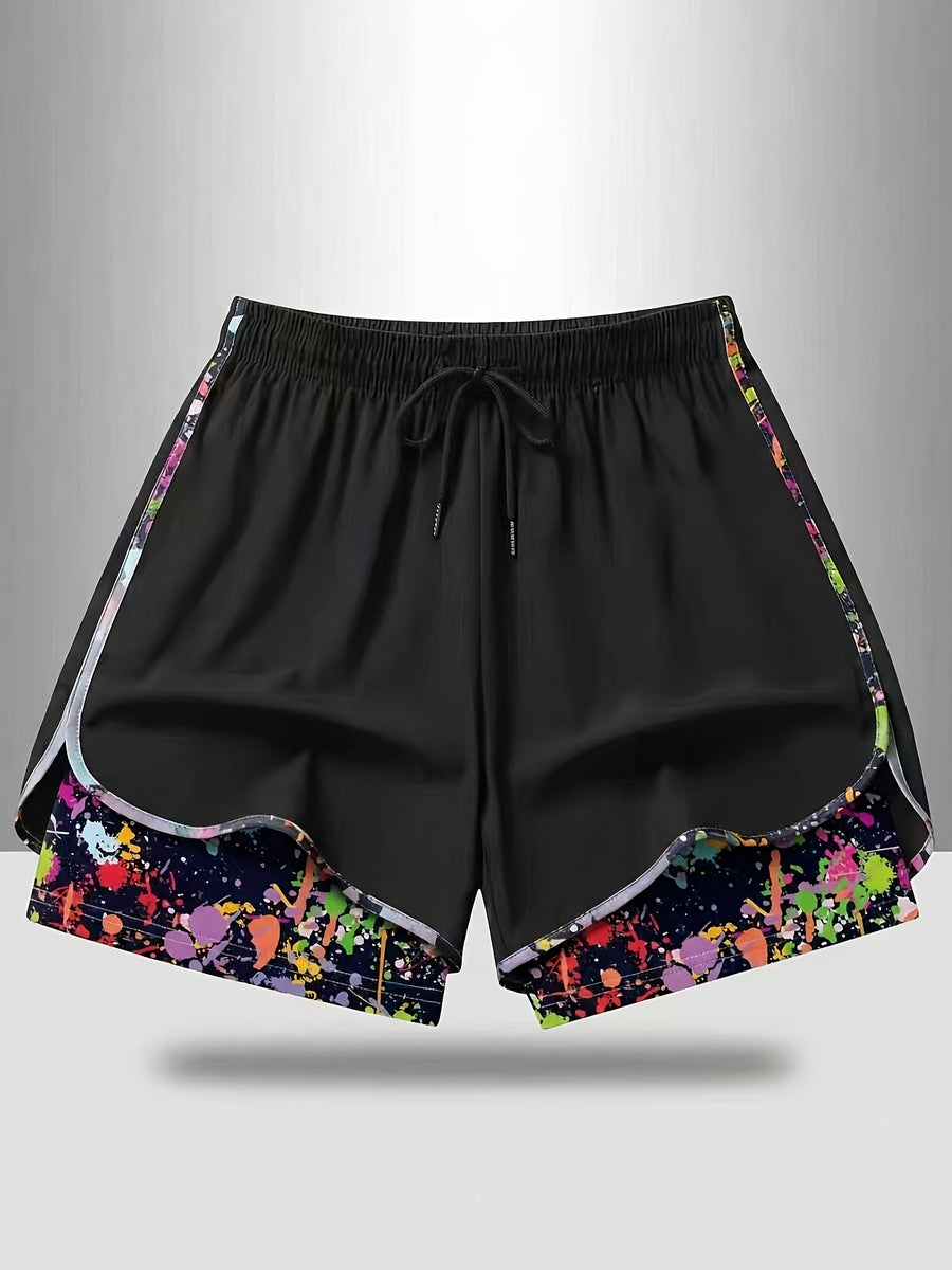 New Women'S Shorts Casual Outing Pants Digital Print Pocket Shorts Women'S Pants - Black