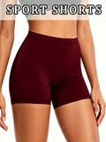 Butter-Soft Women'S High-Waist Biker Shorts - Perfect for, & Everyday Workouts - Burgundy