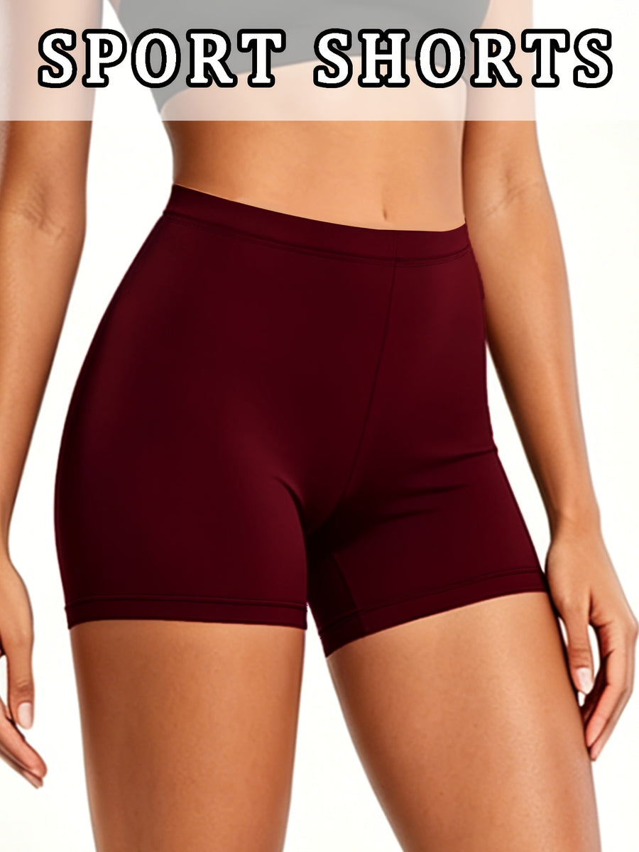 Butter-Soft Women'S High-Waist Biker Shorts - Perfect for, & Everyday Workouts - Burgundy