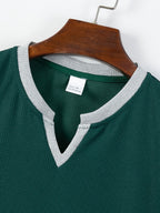 Business Elegant Solid Color V-Neck - Green