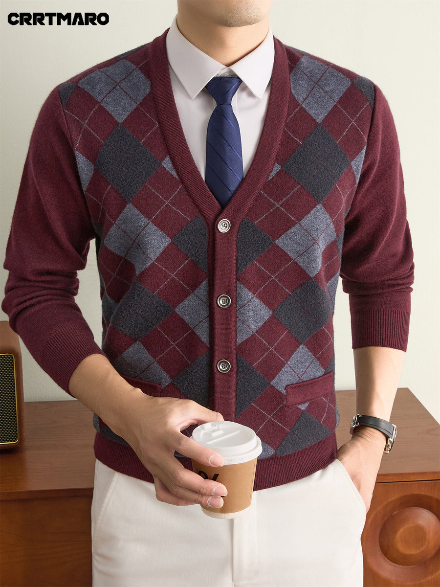 Men'S Pullover Sweater, Warm Casual Layering Top for Fall And Winter - Burgundy