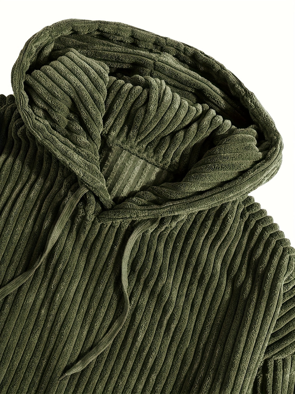Men'S Hooded Sweatshirt - Loose Fit Pullover Hoodie, Long Sleeve Casual Sweater for Everyday & Formal Wear, Classic Hooded Sweatshirt for Men, Comfortable Clothing, Textured Fabric, Relaxed Fit Clothing - Olive Green