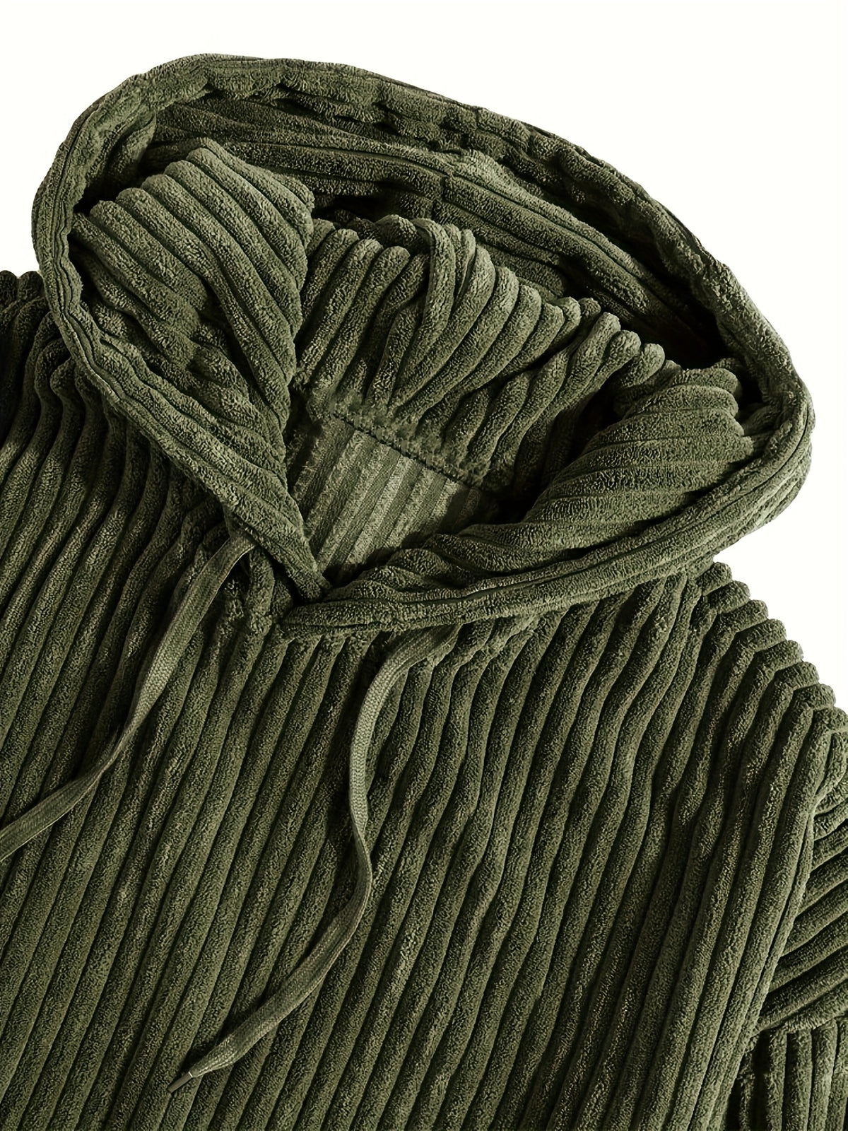 Men'S Hooded Sweatshirt - Loose Fit Pullover Hoodie, Long Sleeve Casual Sweater for Everyday & Formal Wear, Classic Hooded Sweatshirt for Men, Comfortable Clothing, Textured Fabric, Relaxed Fit Clothing - Olive Green