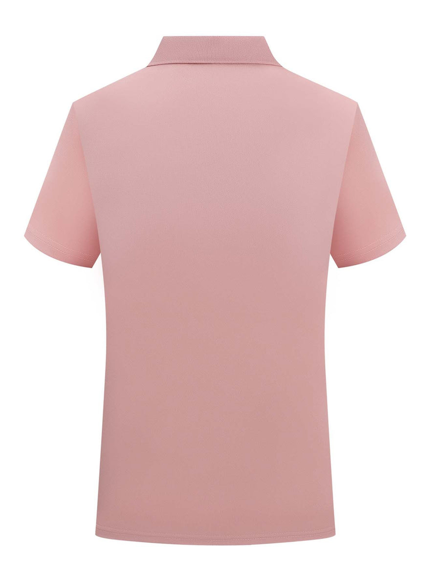 PARIS Pattern Print - Premium Men'S Classic Fashion Sport Casual Solid Color Short Sleeve Polo Shirt, Stylish And Breathable, Quick-Dry And Moisture-Wicking, Soft And Skin-Friendly, Multifunctional Polo Shirt Designed for Men - Pink Color