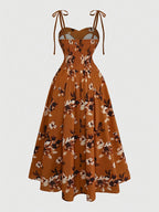 Elegant Sleeveless Dress, Perfect for Vacation Beaches, Streets, and Other Occasions, New Spring/summer Style - Light Brown-1
