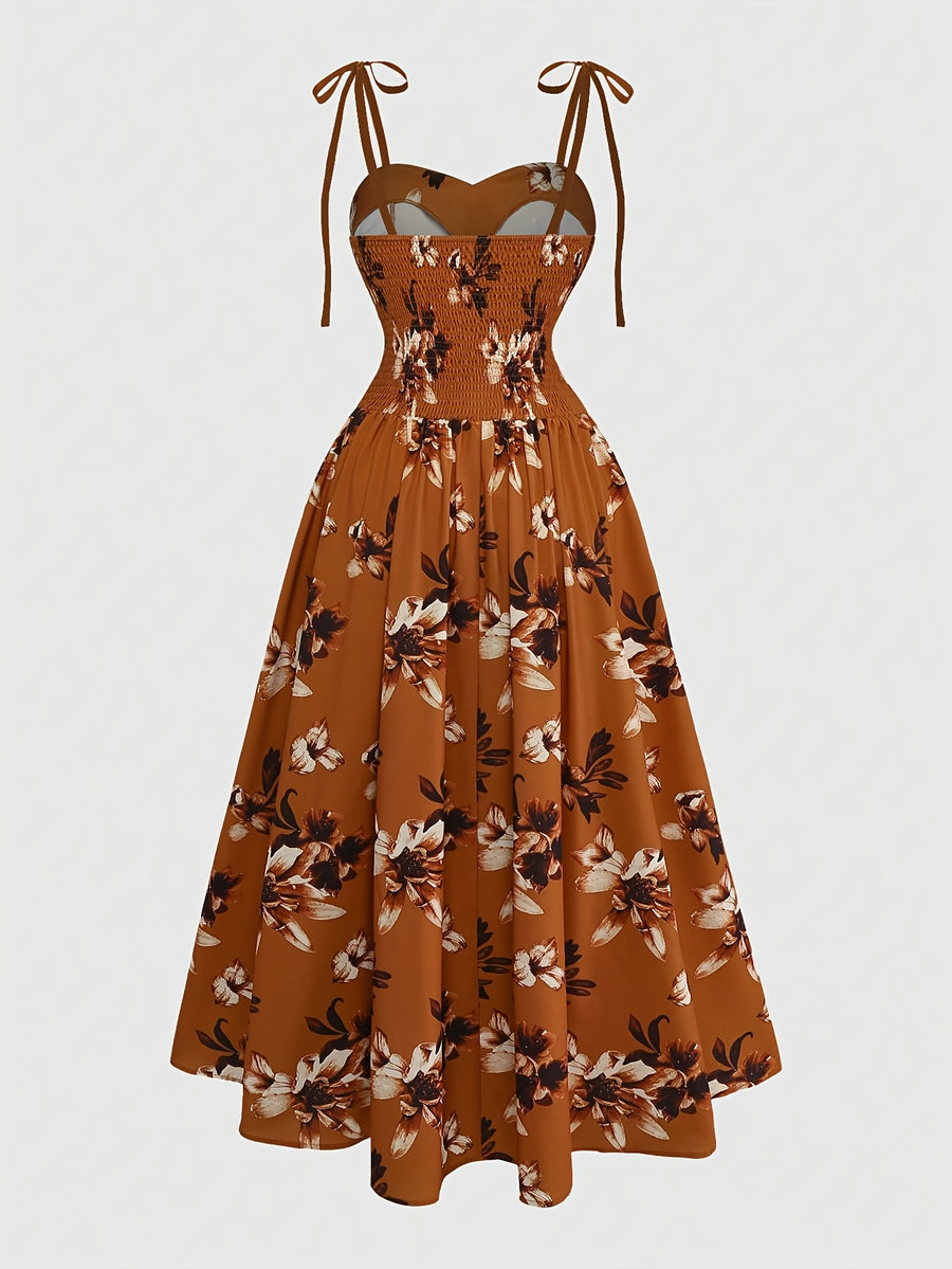 Elegant Sleeveless Dress, Perfect for Vacation Beaches, Streets, and Other Occasions, New Spring/summer Style - Light Brown-1
