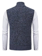 2pcs Set of Spring And Autumn Knit Sweaters, Zippered Cardigans with Real Pockets, Solid Color, Unisex Vests - E7015H+L