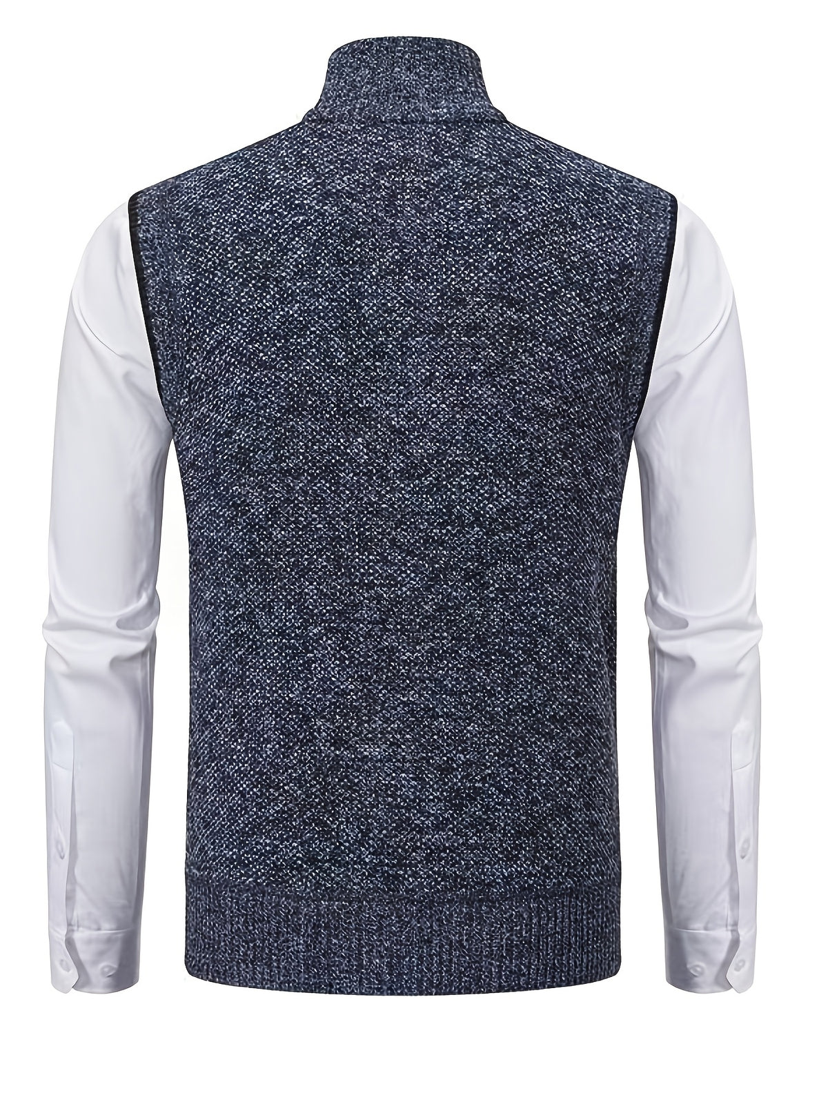 2pcs Set of Spring And Autumn Knit Sweaters, Zippered Cardigans with Real Pockets, Solid Color, Unisex Vests - E7015H+L