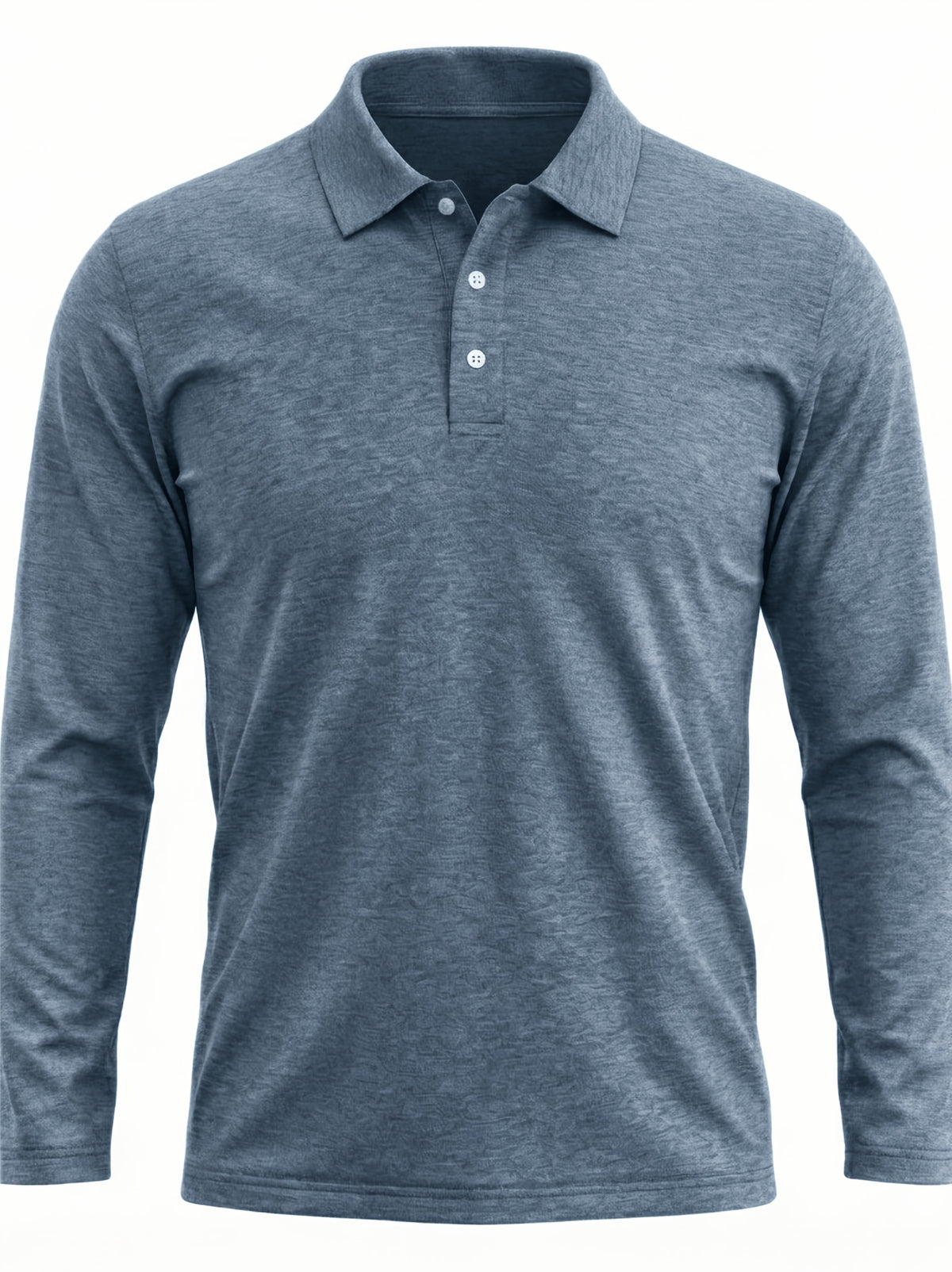 Spring/Autumn Men's Long-Sleeve T-Shirt, Men's Business Shirt, Open-Collar Lapel Color-Block Men's T-Shirt, Casual Party Wear, Suitable for Various Styling Combinations, Travel, Golf, Daily Wear, Suburban Outings, Family Trips, Parent-Teacher - Gray Blue