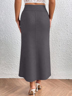 Directional Q6 Solid Color Summer Women's Skirt, Casual High-Waist Women's Dress, Fashionable Apparel, Autumn/Winter, Autumn/Winter Clothing, Casual and Elegant Women's Wear, Elegant Women's Dress, 1pc, Local Warehouse, Christmas, Women's Autumn - Grey