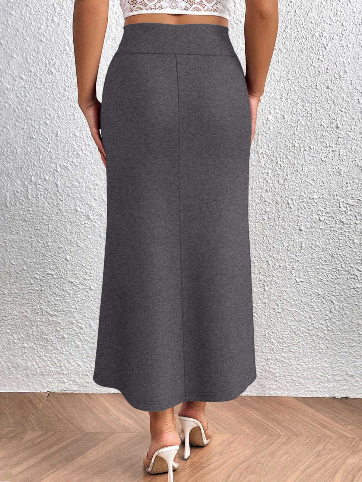 Directional Q6 Solid Color Summer Women's Skirt, Casual High-Waist Women's Dress, Fashionable Apparel, Autumn/Winter, Autumn/Winter Clothing, Casual and Elegant Women's Wear, Elegant Women's Dress, 1pc, Local Warehouse, Christmas, Women's Autumn - Grey