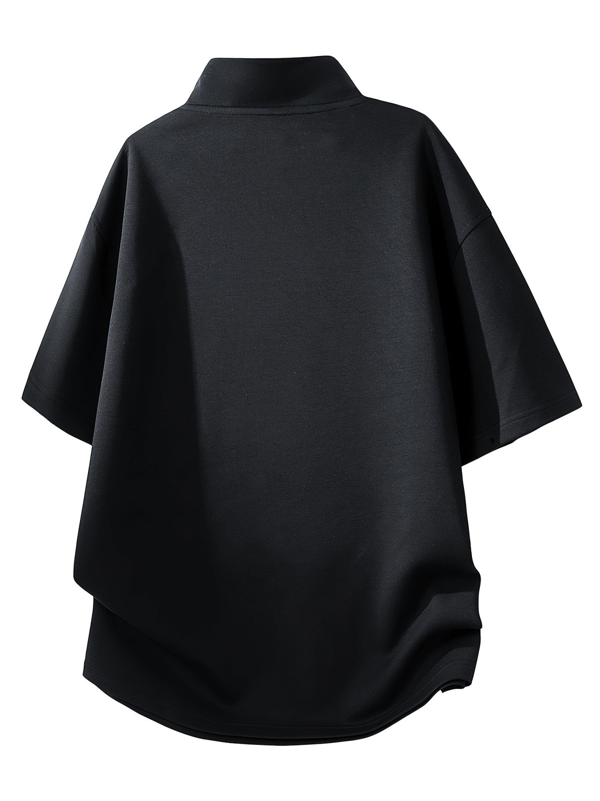 Men's Summer Travel Spring Short-Sleeve Stylish Sporty Top, Versatile Casual , Thin Lightweight Fashionable Trendy Commuting Daily Wear, New Simple Round Neck T-Shirt for Back-to-School Season - Black