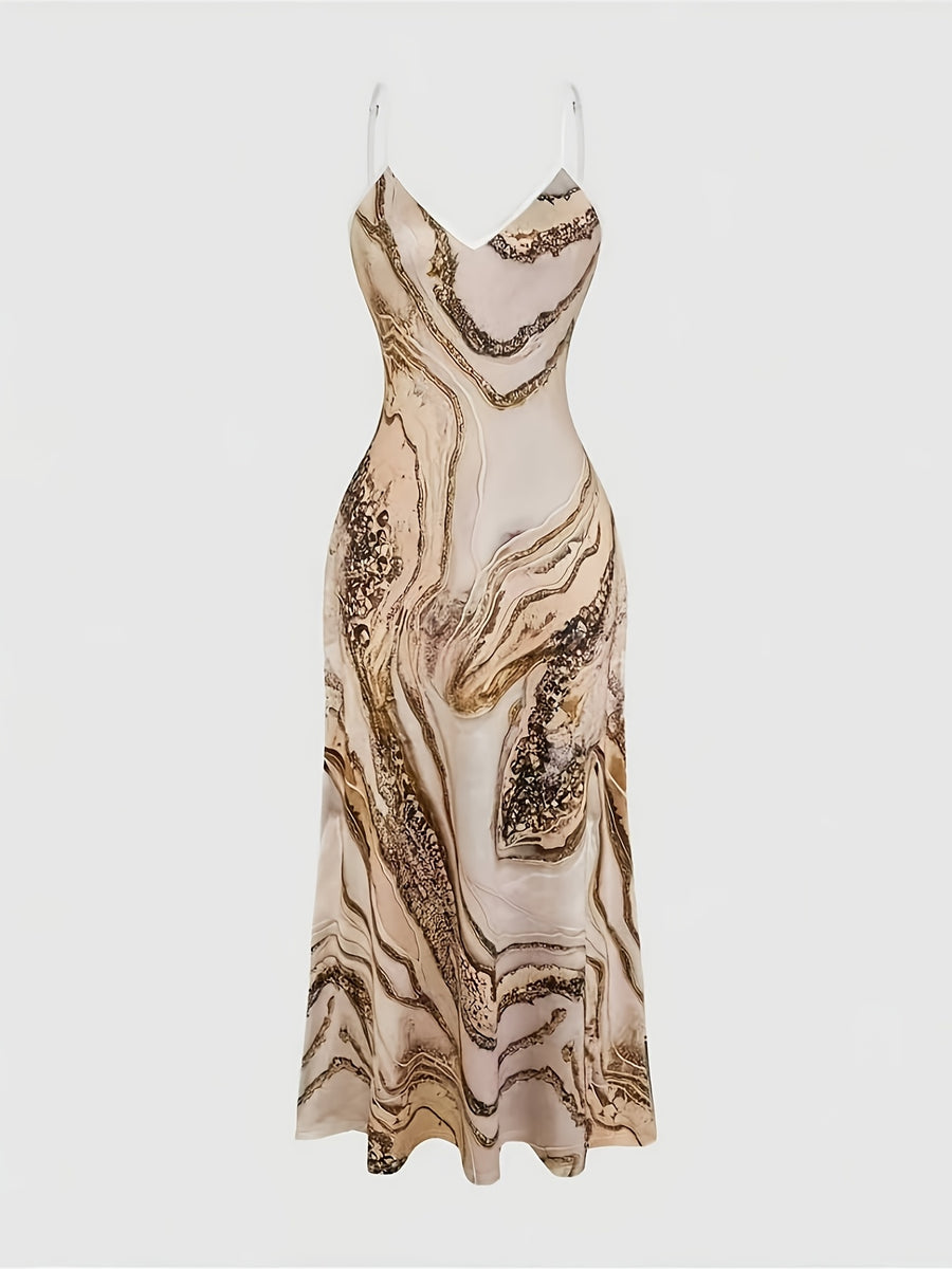 Elegant, Exquisite And Fashionable Camisole Long Dress - Apricot