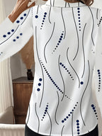 Elegant Special Edition Women'S Printed Shirt - Long Sleeve Button-Up, Classic Collar, Machine Washable, Suitable for Office, Commute, Or Formal Events, Office Attire, Refined Casual - Mixed colors