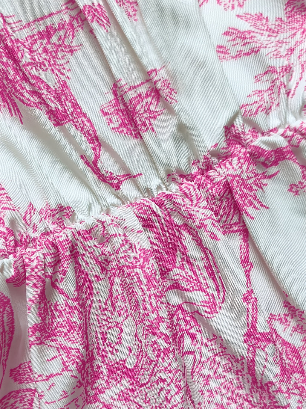 Elegant Summer Dress for Women in White and Pink Textured Print, Featuring a Fitted Vest Design with Ruffle Trim for Festive Tea Parties. Adorned with a Bow Detail, It's Perfect for Valentine's Day Wear - Mixed colors