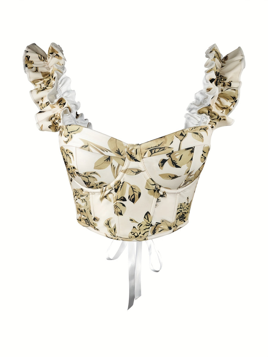 New Sexy Party Hot Backless Embroidered Top Patchwork Button-European Women'S Fashion Camisole Small Vest - Apricot