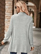 Women'S Casual Jacket, All-Season Elegant Long Sleeve Blazer - Grey