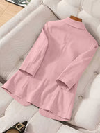 2026 New Premium Solid Color Single-Button Suit Jacket, Elegant 3/4 Sleeve, Comfortable And Breathable Casual Outerwear, Elegant Style Suitable for Daily Spring Summer Autumn, All-Match Temperament Suit - Pink Color
