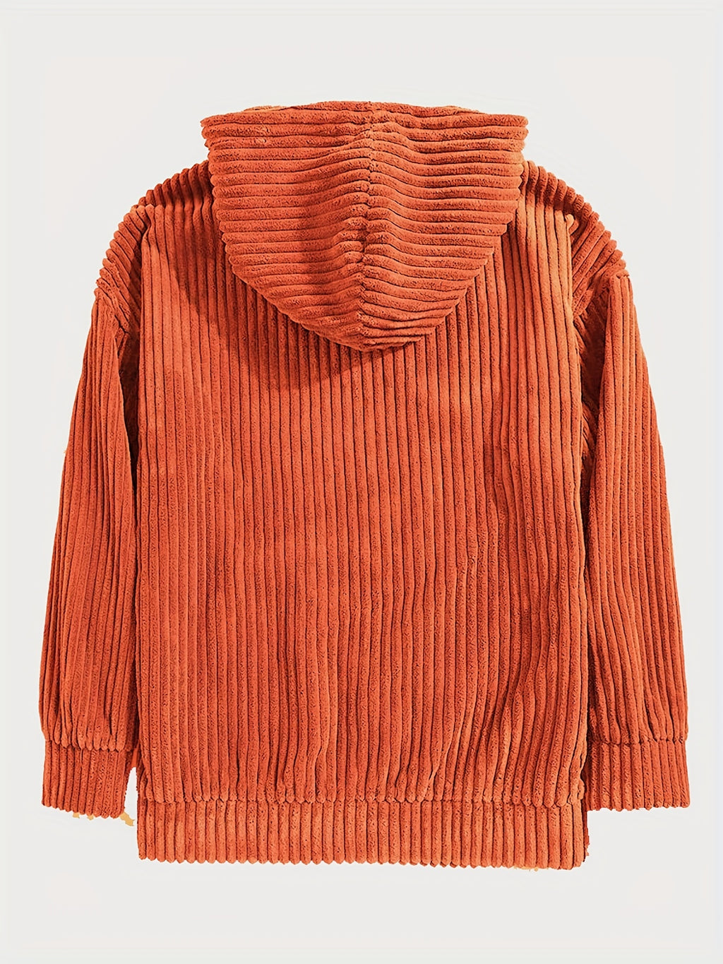 Men'S Hooded Sweatshirt - Loose Fit Pullover Hoodie, Long Sleeve Casual Sweater for Everyday & Formal Wear, Classic Hooded Sweatshirt for Men, Comfortable Clothing, Textured Fabric, Relaxed Fit Clothing - Orange-Red