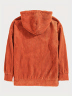 Men'S Hooded Sweatshirt - Loose Fit Pullover Hoodie, Long Sleeve Casual Sweater for Everyday & Formal Wear, Classic Hooded Sweatshirt for Men, Comfortable Clothing, Textured Fabric, Relaxed Fit Clothing - Orange-Red