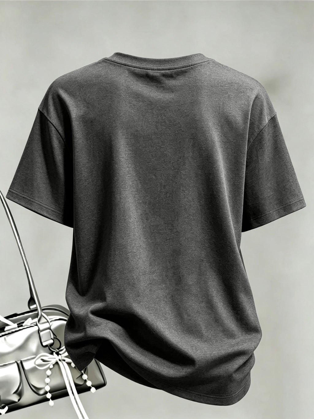 Spring And Summer Trendy Butterfly Print Women'S Casual Fashion Round Neck Short Sleeve T-Shirt, a Stylish Top for - Dark Gray