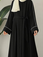 Elegant Comfortable Solid-Colored Robe 8356 - Black