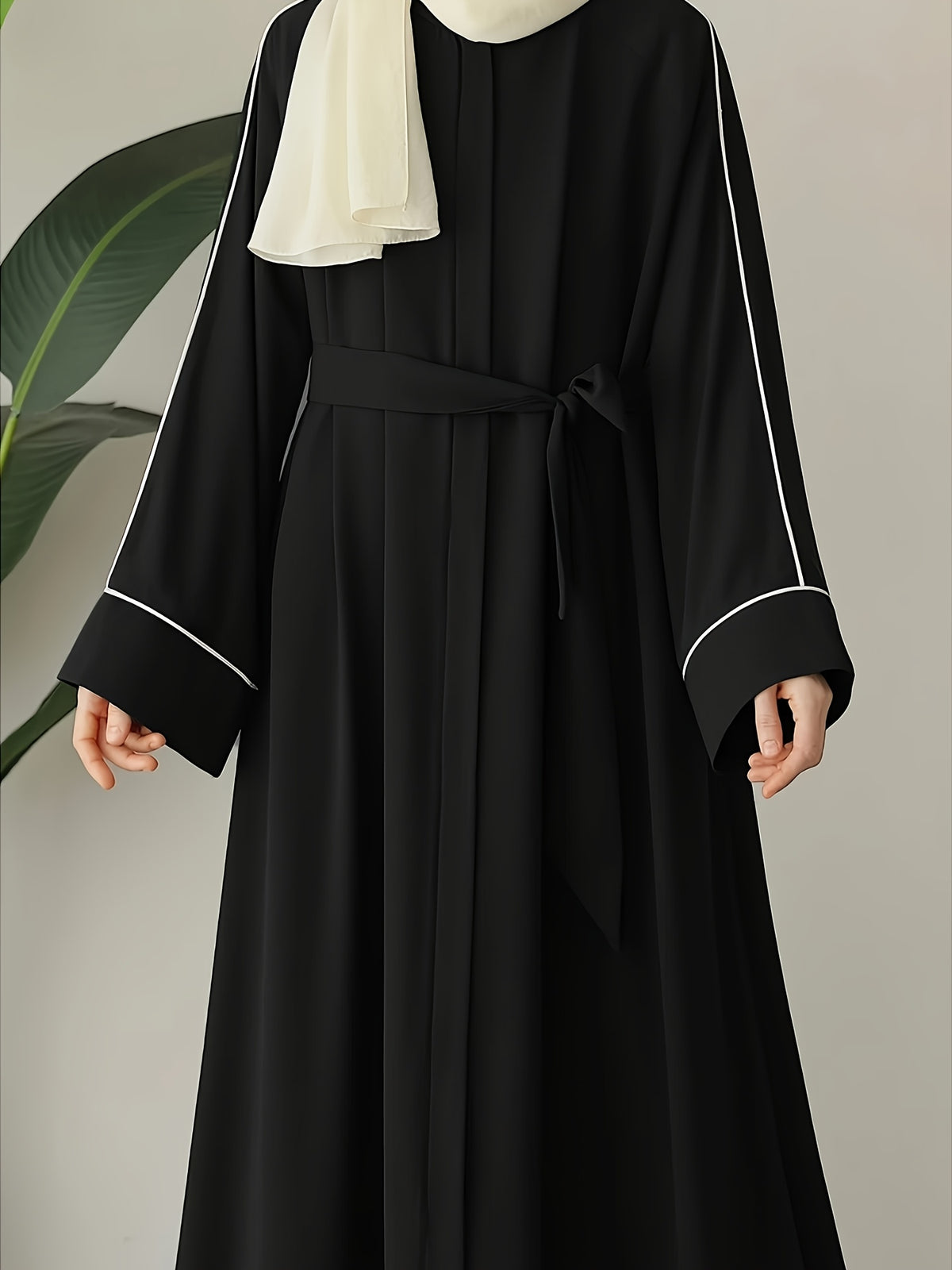 Elegant Comfortable Solid-Colored Robe 8356 - Black