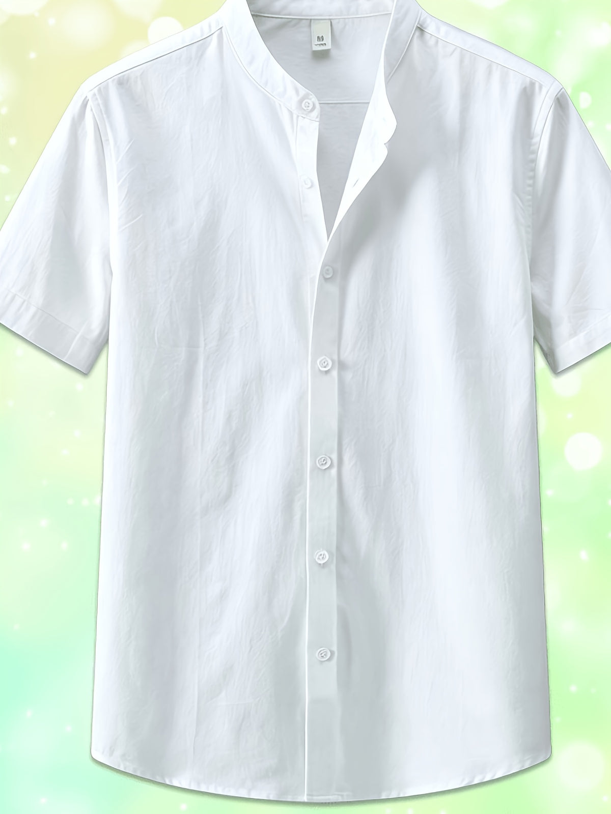 Single Piece Men'S Solid Color Short-Sleeved Shirt, Button-Up Cardigan Casual And Comfortable, Versatile for Daily Travel And Outdoor Activities in Summer - White