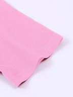Sanrio Authorized Hello Kitty Print Women'S T-Shirt, Double Cherry Sweet Style for Spring And Summer, Machine Washable Without Deformation, Showcasing Refreshing Temperament - Pink