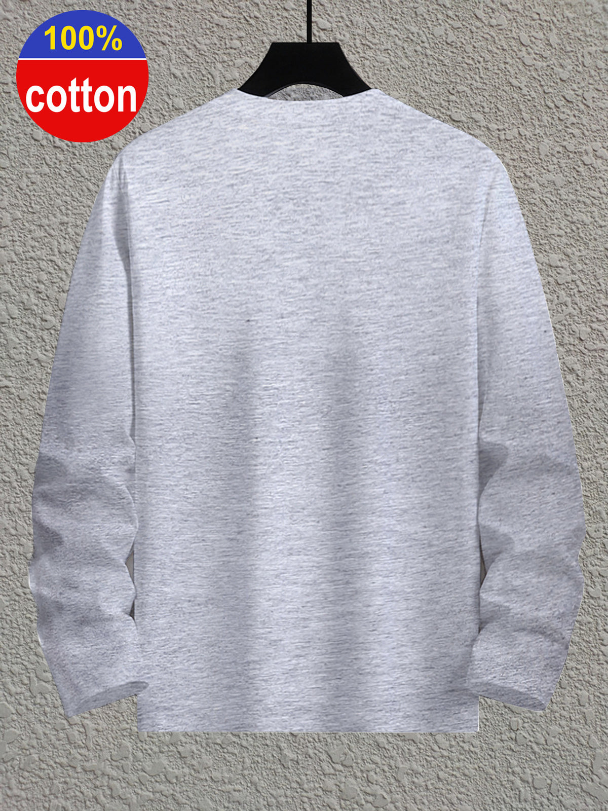 2pcs, 100% Cotton, Men's Heavyweight Long-Sleeve T-Shirt - Soft Breathable Crew Neck Casual Daily Wear, Beige Spring/Autumn Loungewear, Machine Washable - Mixed Colors 9