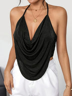 Targeted Women'S Fashion Halterneck Backless Vest - Black