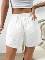 Elastic Waist Shorts - White
