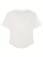 Women'S Summer Short-Length Sexy And Slim-Fit Stretchy Short-Sleeve T-Shirt in White, Casual And Fashionable Blouse Style - White