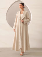 Women's Solid Color Casual Elegant Lapel Daily Loose Robe - Apricot