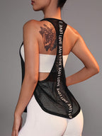 Women'S Fashion Letter Printed Tank Top - Black
