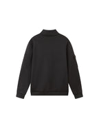 2026 Autumn/Winter New Men's Stand Collar Half-Zip Sweatshirt, Distressed Print, Workwear Style Multi-Pocket Design, Wear-Resistant and Wrinkle-Resistant Fabric, Sleek Cut Without Bulk, Combining Workwear Practicality with Casual Attire Adaptability - Black