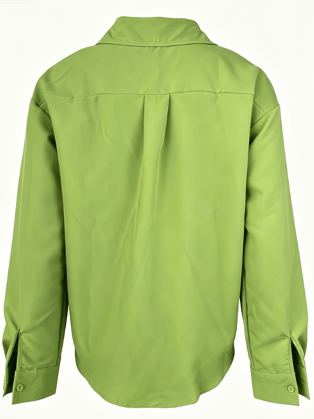 2026 Spring New Arrival Women's Large Button Shirt, Loose Fit Silhouette, Conceals Figure and, French-Style Commuter Elegance Long Sleeve Blouse, Versatile Designer Top - Light Green