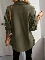 Women'S Button-Up Shirt - Olive Green