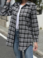 Versatile Sunscreen Checkered Shirt Outer Cardigan Women'S Summer New Top - Black