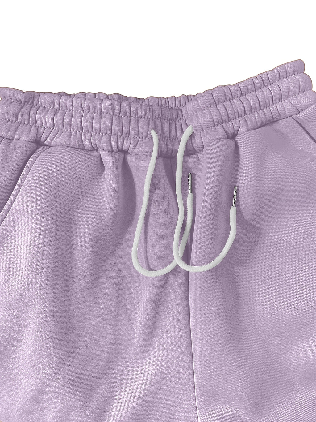 2025 Autumn/Winter New Arrival, LOVER BEAR, Women's Casual Letter Print Loose Warm Long Sleeve Hooded Sweatshirt + Elastic Waist Drawstring Pants Two-Piece Set - White, Purple