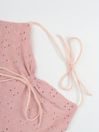 Y2K Drawstring Backless Camisole Top - Pink